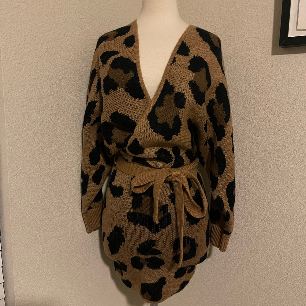 Leopard sweater dress
